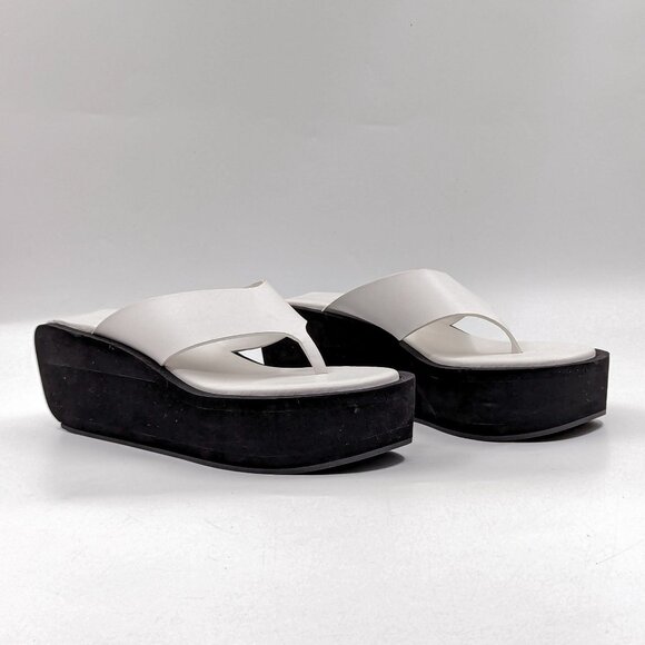 Frame Paris Women Le Ocean White Leather Y2K Retro Sandals Size 9.5US EUR 39.5 - Picture 2 of 11